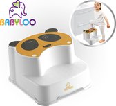 Babyloo Panda Step Stool - Yellow - kinderkruk – toiletkruk – opstap voor baby en kind – handig voor in badkamer, keuken en toilet