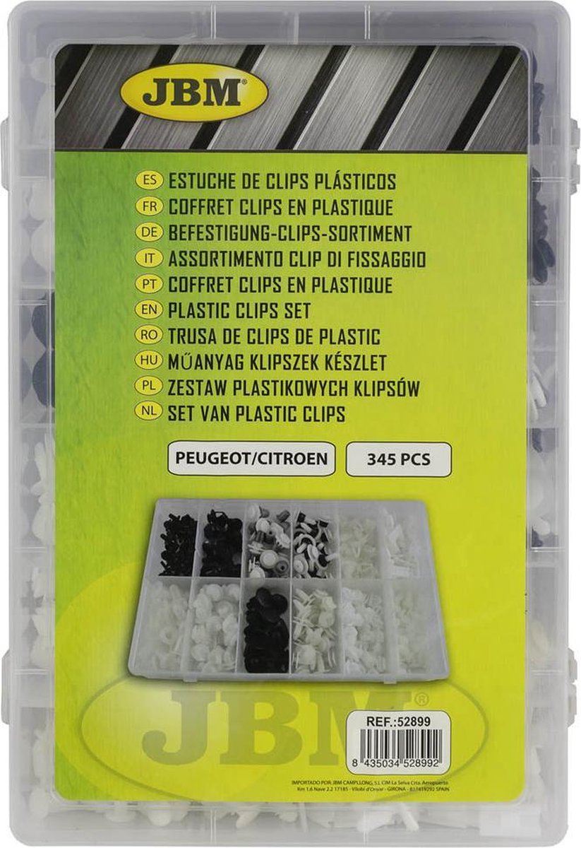 JBM Tools  Set de clips intérieurs en plastique pour Peugeot