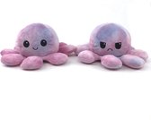 Denics - Knuffel Octopus - Gevlekt - Mood Knuffel Omkeerbaar - Reversible Octopus - Octopus Knuffel - Emotie Knuffel - Verwisselbaar - Blij en Boos knuffel