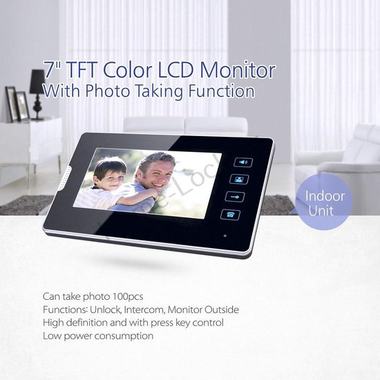 Home-Locking videofoon met 1 binnen paneel.DT-2203-1-1 van Home-Locking — afbeelding 4
