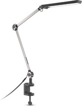 B.K.Licht - Klemlamp Ingebouwde dimmer -  met CCT - zwart zilver bureulamp  - led - aan/uit schakelaar - tafellamp - 880 lumen - 9W LED