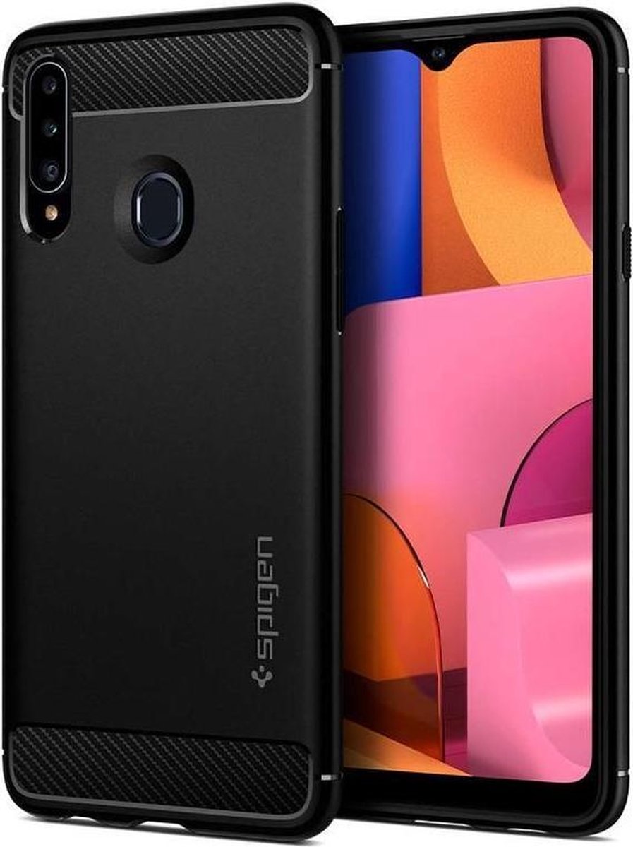 Spigen Rugged Armor hoesje voor Samsung Galaxy A20s - Zwart