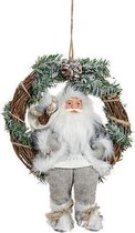 Kerst - Kerstdecoratie - Kerstdagen - Kerstman Grijs (40 cm)