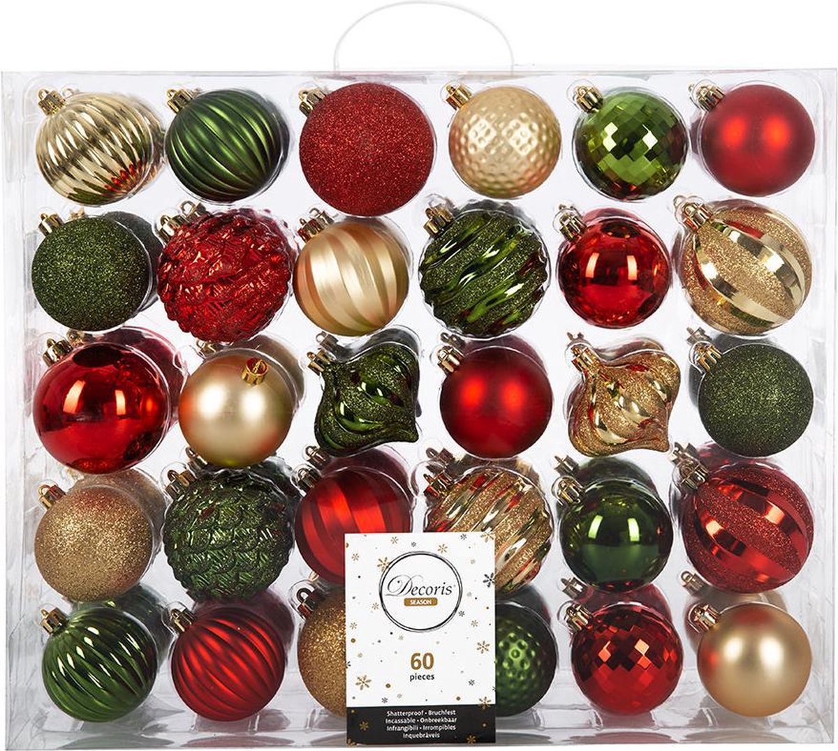Kolonisten Vruchtbaar Minimaliseren 60x Kerstbal Rood Groen Goud - kunststof kerstballen 6/7 cm - Glans -  Onbreekbare... | bol.com