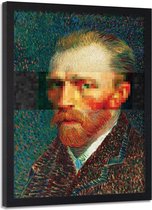 Foto in frame , zelfportret van Vincent van Gogh , 70x100cm , multikleur , Reproductie