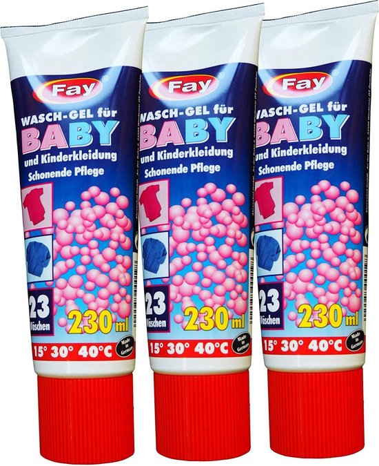 6 x Fay wasgel voor baby- en kinderkleding 230ml, wasmiddel, wasgel