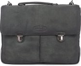 Sparwell tas - Lederen aktetas - 15.5 inch laptoptas - zwart