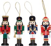 Notenkrakers als kerstboomhangers | set van 4 stuks | 13 cm hoog