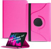 Hoes Geschikt voor Samsung Galaxy Tab S7 2020 (SM-T870 T875) 360° Draaibare Hoes Pink