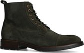 Manfield - Heren - Khaki suède veterboots - Maat 40