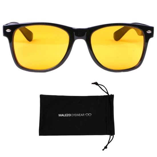 Geel getinte bril - voor autorijden, computeren, gamen - Nachtbril - Computerbril - Autobril - Night Vision - Mistbril - Avondbril - MALEZO Premium Products