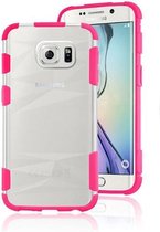Samsung Galxy S6 Edge Achterkant hoesje transparant (roze)