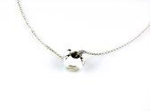 model Giada ketting in zilver met hanger bol witte email