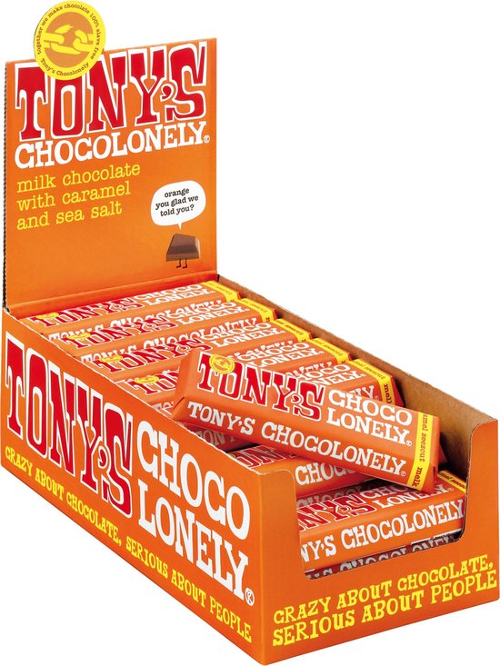 Tony's Chocolonely Bar Milk Caramel Sea Salt - 35 x 47 grammes | bol.com