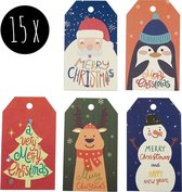 15x Cadeaulabels Kerst / Labels Kerstcadeau / Kerstlabels | Kerstman & Co.