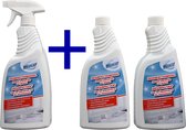 1 x Washcat desinfectie oppervlakte spray + 2x Navulling desinfecteert - doodt bacteriën - 3 x 750 ml