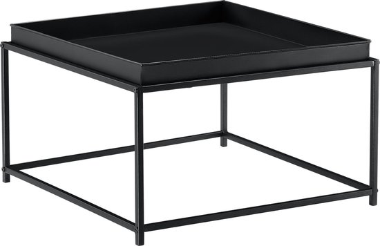 Table basse Teltow avec plateau amovible 36x59x59 noir
