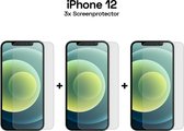 Apple iPhone 12 Screenprotector - iPhone 12 Screen Protector Tempered Glass - iPhone 12 Screen Glas Protector - iPhone 12 Gehard Glas - 3x - 3 stuks