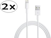 2x TR Deals® USB kabel naar lightning - 1meter wit | Geschikt voor Apple | Ondersteunt snelladen - voor iPhone 11/SE/XS/XR/8/7/6s/5 /4 en iPad Pro/Air/mini