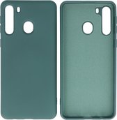 Samsung Galaxy A21 Hoesje Fashion Backcover Telefoonhoesje Donker Groen