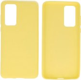 Hoesje Geschikt voor de Huawei P40 - Backcover Color Telefoonhoesje - Geel