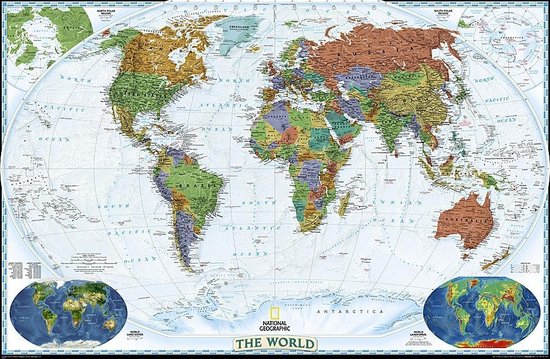 World Decorator - Wereldkaart grand format: 185 cm x 122 cm - National  Geographic | bol