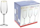 Champagneglas - Goud randje - 170 ml - 6 Stuks