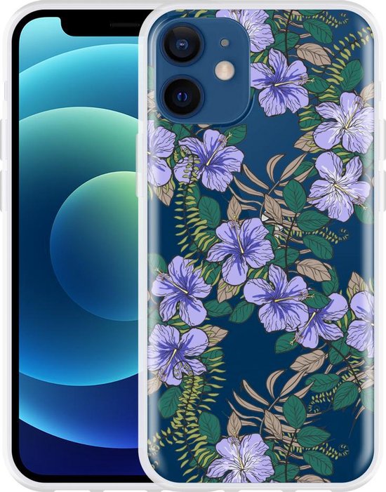 Apple Iphone 12 Mini Hoesje Purple Flowers Bol Com