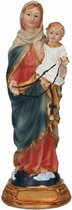 Beeld Maria met Jezus en Rozenkrans 11 x 4 x 4 cm - Pastelkleur