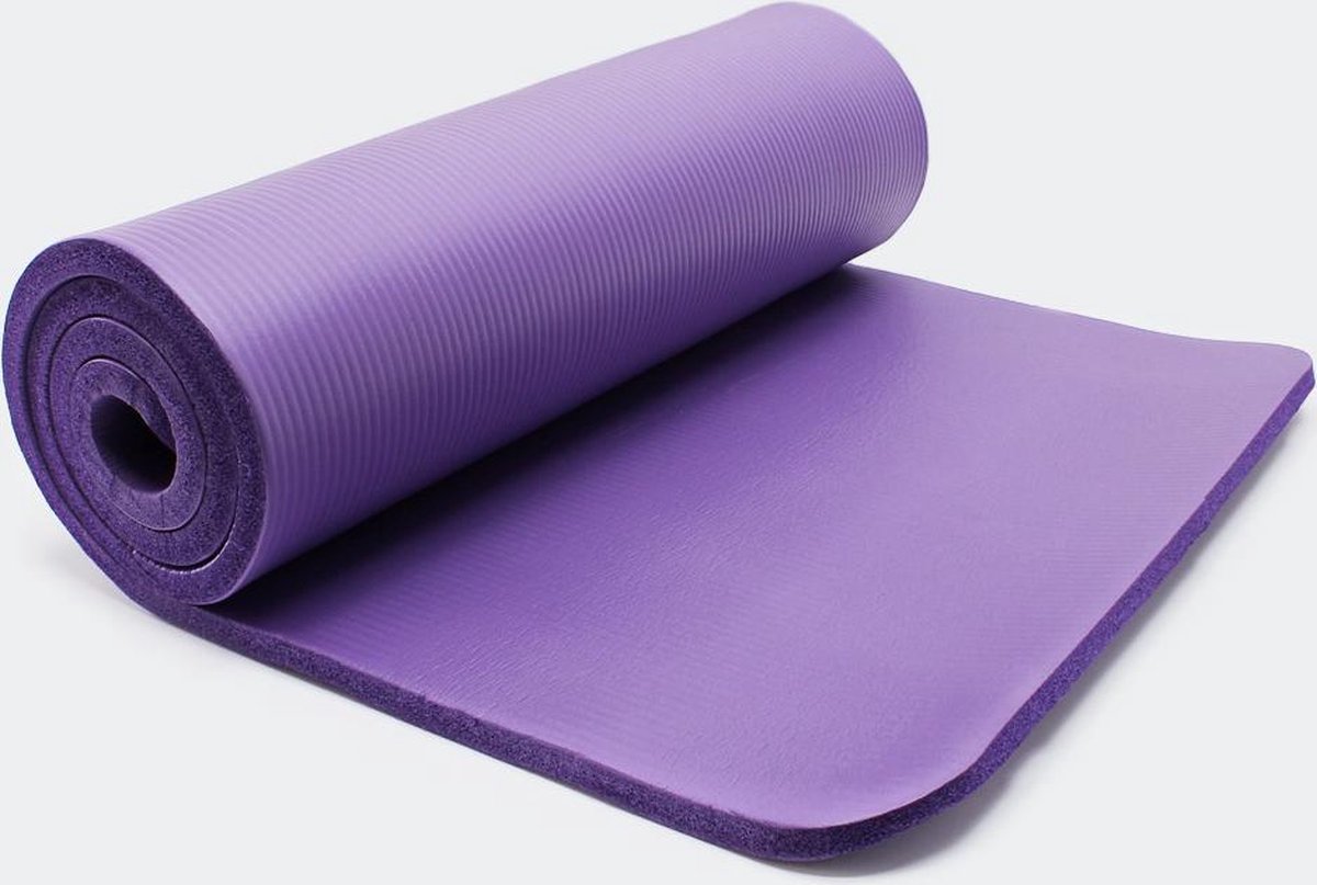 Yogamat, Fitnessmat paars 180 x 60 x 1,5 cm gymnastiekmat fitness yoga gym joga vloermat fitniss sportmat fitnis - Multistrobe