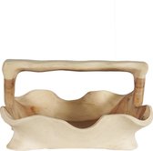 Houten decoratieve mand - woonaccessoire - naturel / suarhout - 40 x 31 x 22 cm