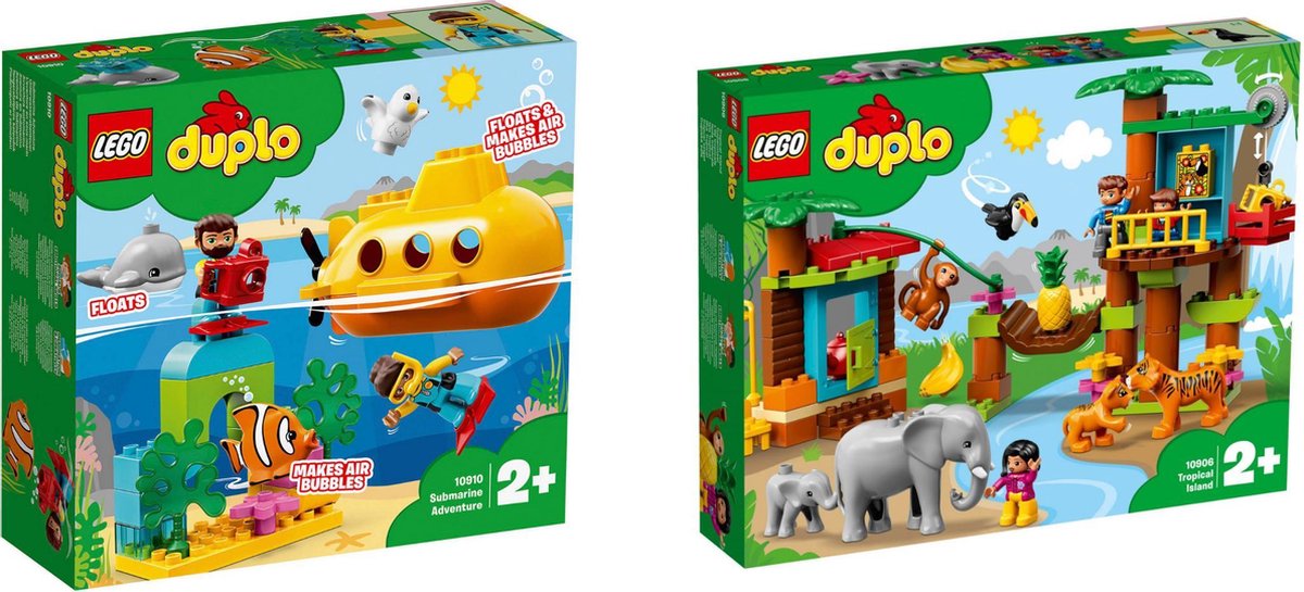 Lego Duplo - Vanaf 2 jaar - 2 stuks -Avontuur met Onderzeeër & Tropisch  Eiland | bol.com