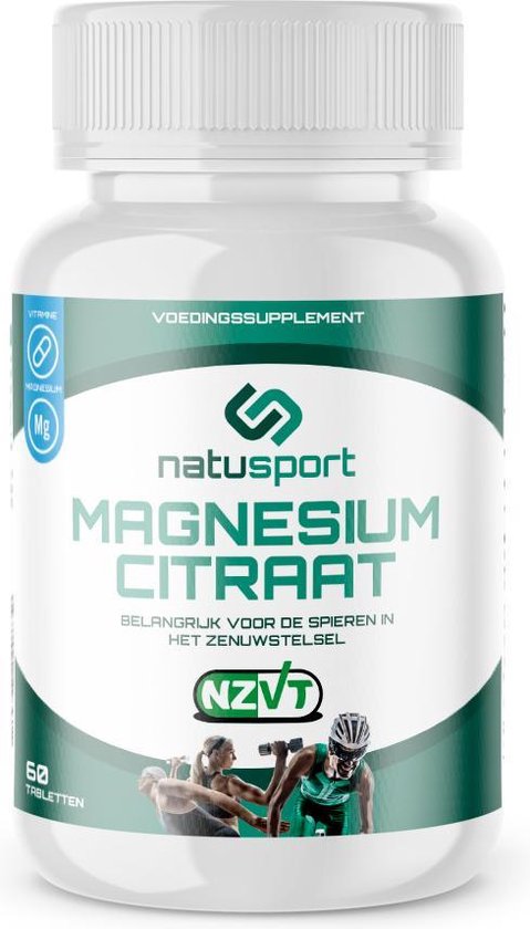 Natusport Supplement Magnesium Citraat - 60 tabletten - NZVT getest