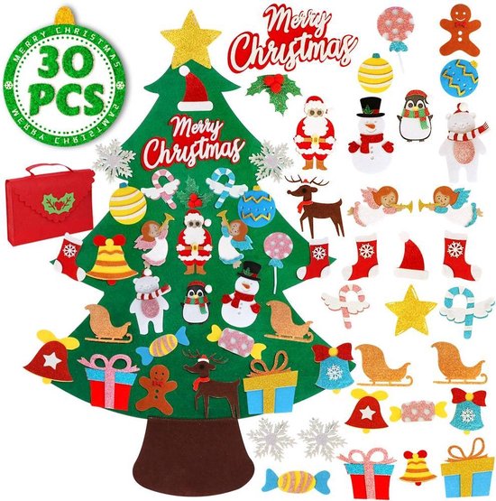 Vilten kerstboom voor kinderen – Kerstcadeau – Kinder kerstboom – Kunstkerstboom - Inclusief opbergtas - Christmas