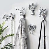 Luxe Haak - Hanger - Ophangen Sleutels - Organizer - Hert - Muurhaak - Zilver - Kapstok