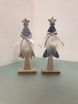 Decoratieve kerstboompjes klein - twee stuks