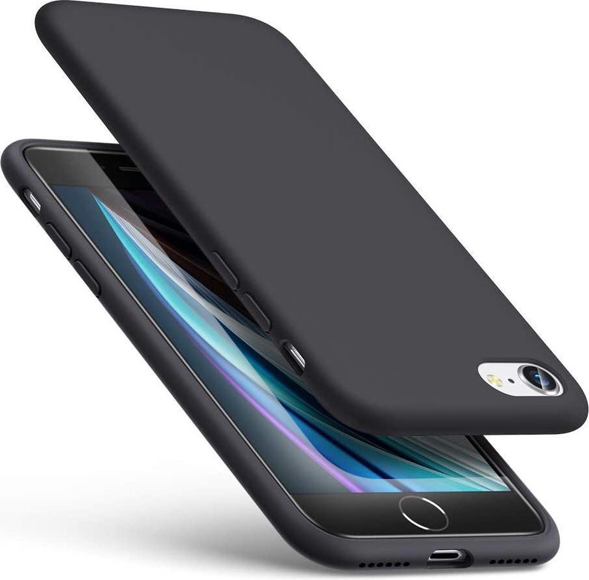 TrendyBescherming Telefoonhoesje - Back Cover - Geschikt Voor Apple IPhone SE (2020) - Zwart En Black