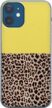 iPhone 12 hoesje siliconen - Luipaard geel | Apple iPhone 12 case | TPU backcover transparant