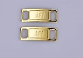 2x AF1 Goud/ Gold Sneaker Metalen Gesp - Metal Schoe Buckle Laces Lock Accessoires