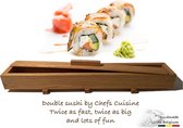 Chefs Cuisine - Sushimaker - Sushimaker XXL - sushimaker set - double sushimaker - sushi set - sushi kit - sushi - sushi maken incl. 4 Chopsticks & Sauspotje