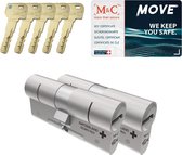 M&C Move - Cilinderslot - SKG*** - 2 STUKS GELIJKSLUITEND - 32x32 mm deurslot - Politiekeurmerk Veilig Wonen - Deurcilinder met 5 sleutels