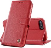 Echt Lederen Hoesje - Book Case Telefoonhoesje - Echt Leren Portemonnee Wallet Case - iPhone 8 Plus - iPhone 7 Plus - Rood