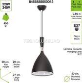 Moderne hanglamp Scandinavisch E27 Fitting 20 cm diameter kleur zwart