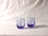 Kristallen Druppel waterglas/ Licht paars