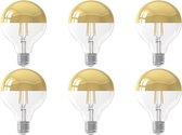 CALEX - LED Lamp 6 Pack - Globe - Filament G95 Kopspiegellamp - E27 Fitting - Dimbaar - 4W - Warm Wit 2300K - Goud