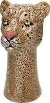 Luipaard Vaas - Vase Leopard Brown - Luipaardprint - 29x16x17cm