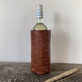Wijnkoeler cognac leer - croco print