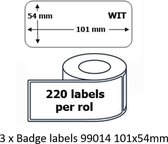 3x LW verzendingslabels Alternatief voor Dymo 99014 Compatibele voor Dymo LabelWriter 450 / 101 mm x 54 mm / 220 labels/rol