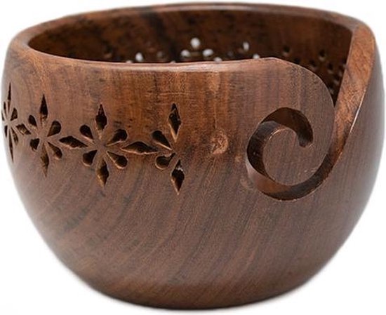 Durable Yarn Bowl - Garenhouder van Sheesham hout - 15,2 x 12,7 x 10,2 cm - 1066