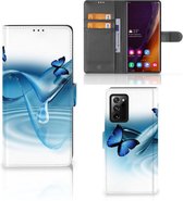 GSM Hoesje Geschikt voor Samsung Galaxy Note20 Ultra Telefoonhoesje Portemonnee Vlinders